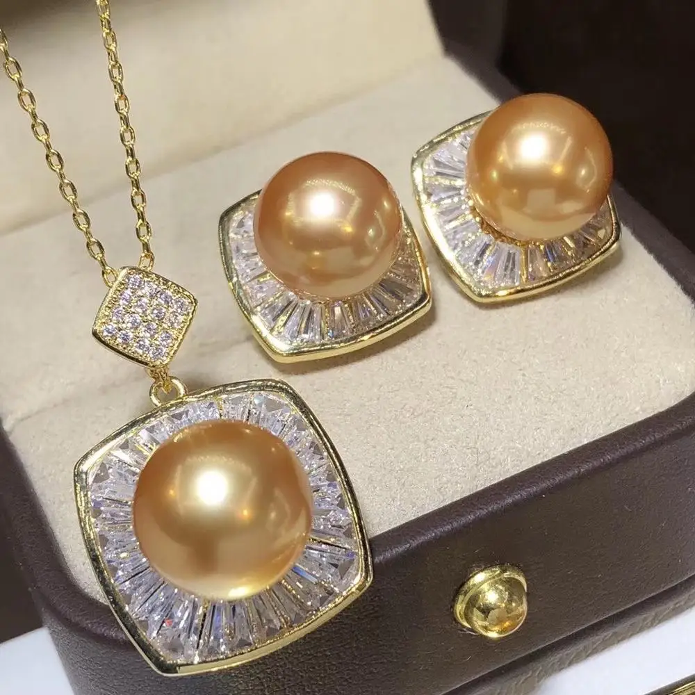 Женский жемчужный комплект D511 ювелирное изделие круглой формы 8-12 мм из