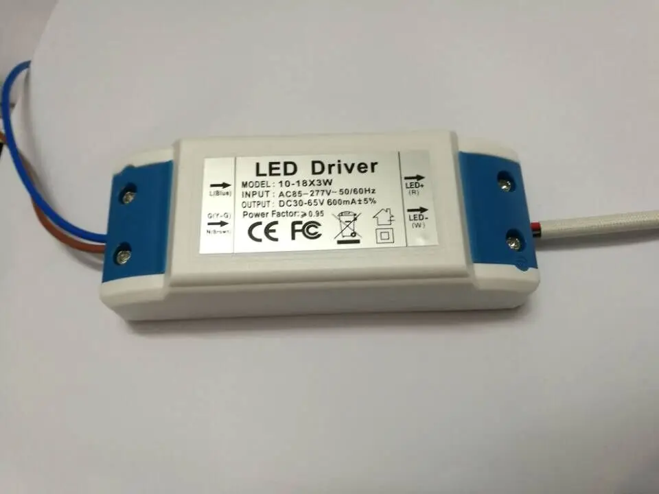 

10-18x3W LED Driver Power Supply 36w 40w 50w 54w 600mA 85-277v 110v 220v 12pcs-18pcs 3W High Power LED Chip for LED strip