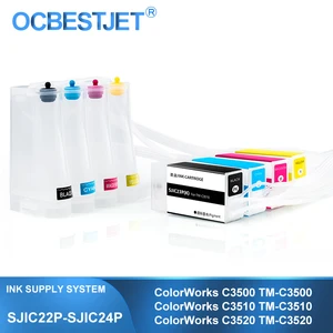 Система непрерывной подачи чернил SJIC22P SJIC23P SJIC24P CISS без чипов для Epson C3500 C3510 C3520