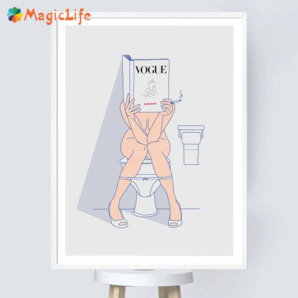 

WC Funny Quotes Bathroom Nordic Poster Toilet Washroom Wall Pictures For Living Room Restroom Wall Art Canvas Painting Unframed