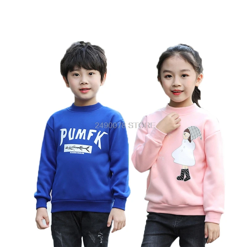 Осенне-зимний плотный теплый свитер для мальчиков и девочек рубашка Детская