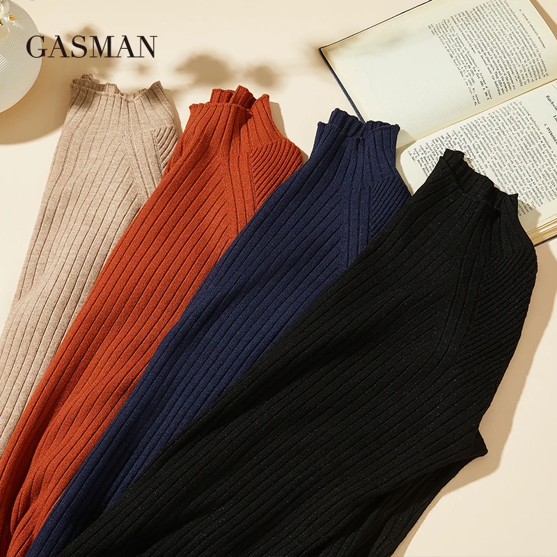 Женская водолазка GASMAN 2020 облегающие осенние пуловеры вязаные тонкие Женский