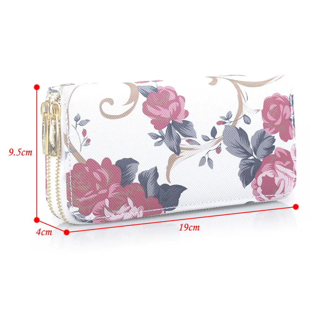 Женский кошелек из искусственной кожи Винтажный Длинный на двойной молнии с