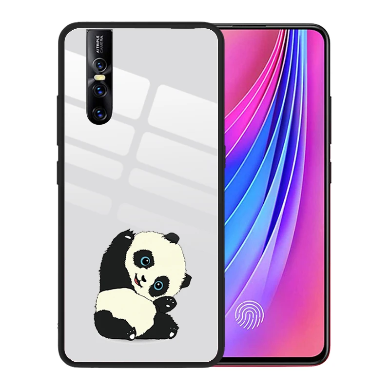 Милый мультяшный чехол из закаленного стекла Pandicorn для VIVO V17 NEO NEX 3 V15 Pro V11 V9 V7 Plux V5