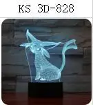 3D-828 Покемон умбреон Mewtwo Gengar 3D 7 цветов лампа визуальный светодиодный ночник для детей сенсорный Usb стол Lampara детский спальный ночник - Испускаемый цвет: 3D-828