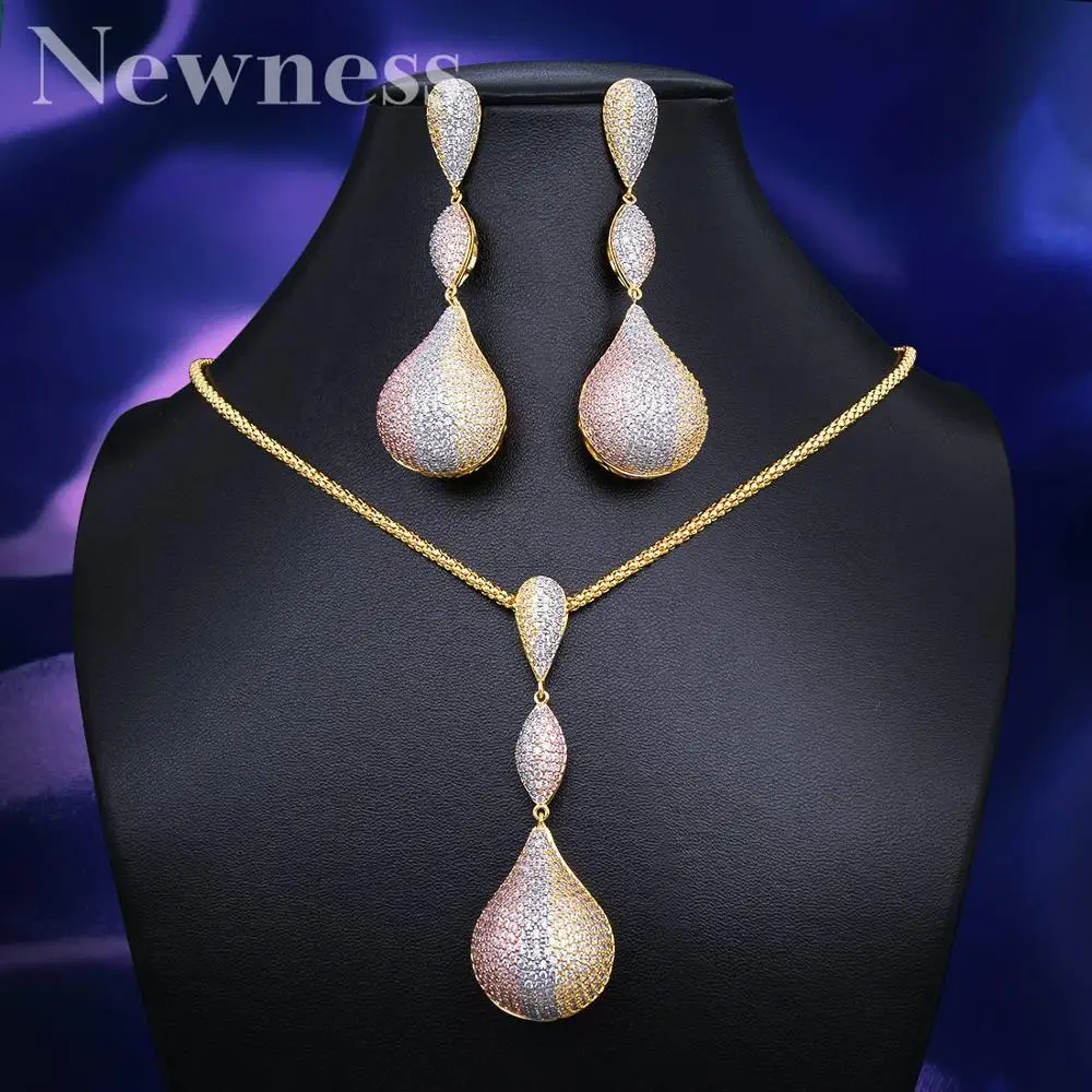 

Newness new arrive Luxury Disco Balls Nigerian Necklace Earring Jewelry Sets For Women Wedding Indian Dubai Bridal Jewelry Sets