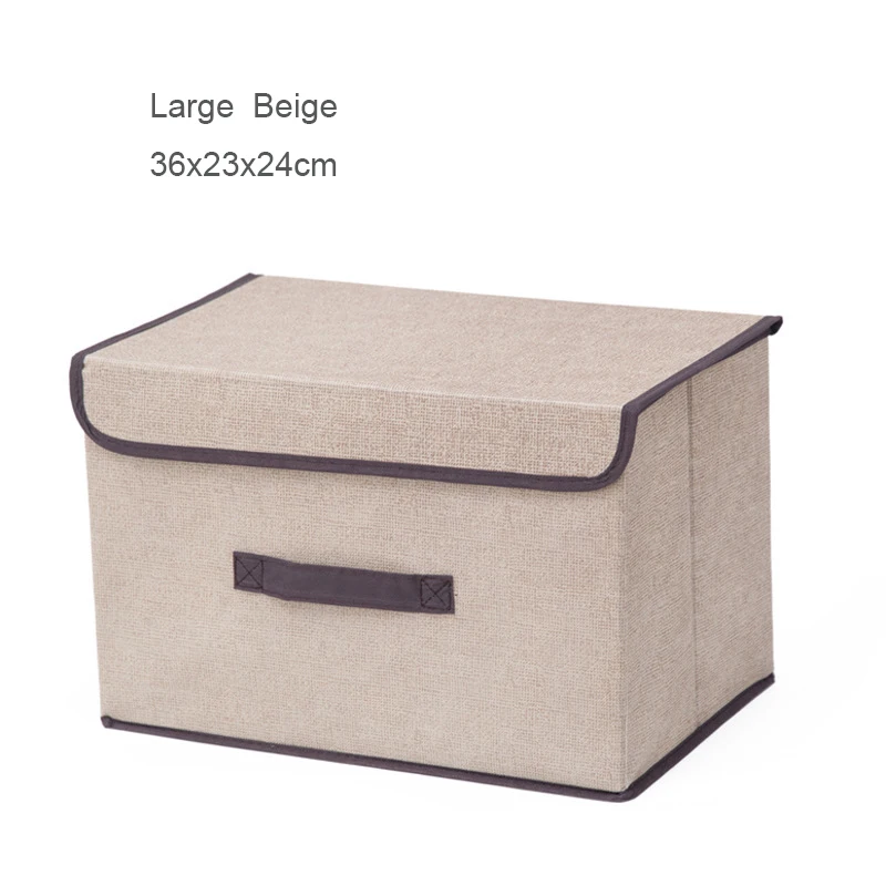 Large Beige ONEUP коробка для хранения с крышкой одежда носки игрушки закуски разное Органайзер без запаха коробка для хранения Ящики Косметика бытовой Органайзер - Цвет: Large Beige