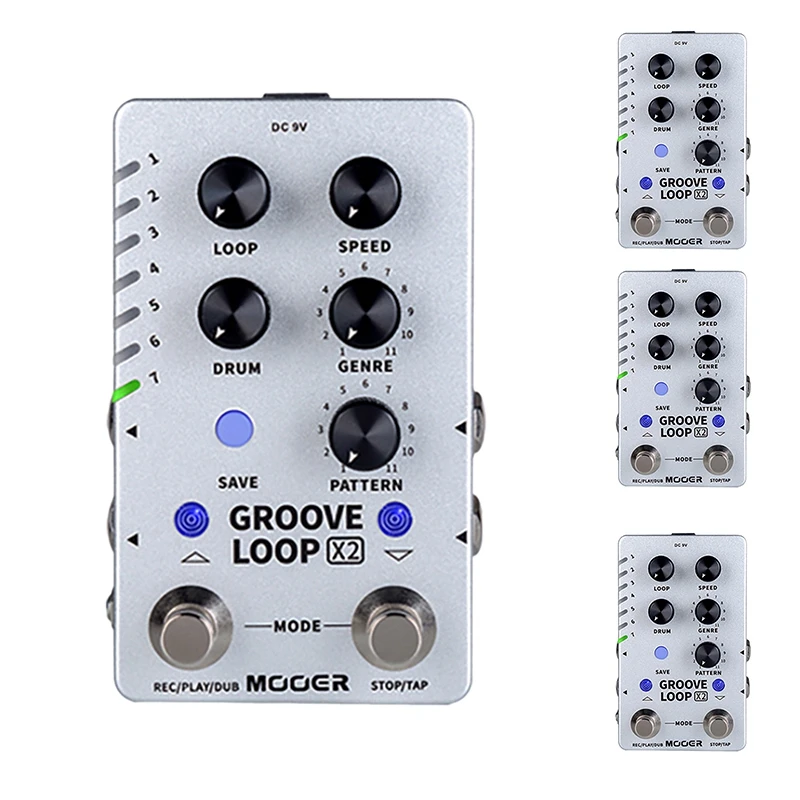 

MOOER GROOVE LOOP X2 стерео барабанная машина фраза петля одиночный блок 11 видов стилей и 121 Ритм барабанные машины