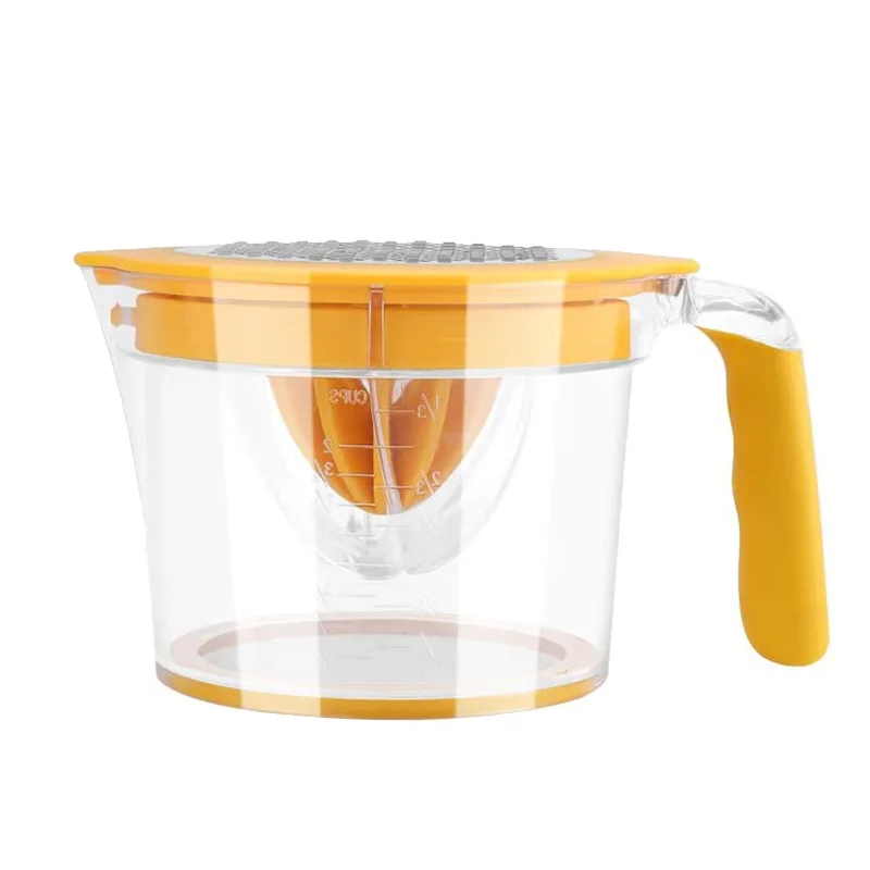 

Lemon Juicer Manual Juicer, Fruit Juicer with Built-in Measuring Cup, Non-Slip Silicone Handle