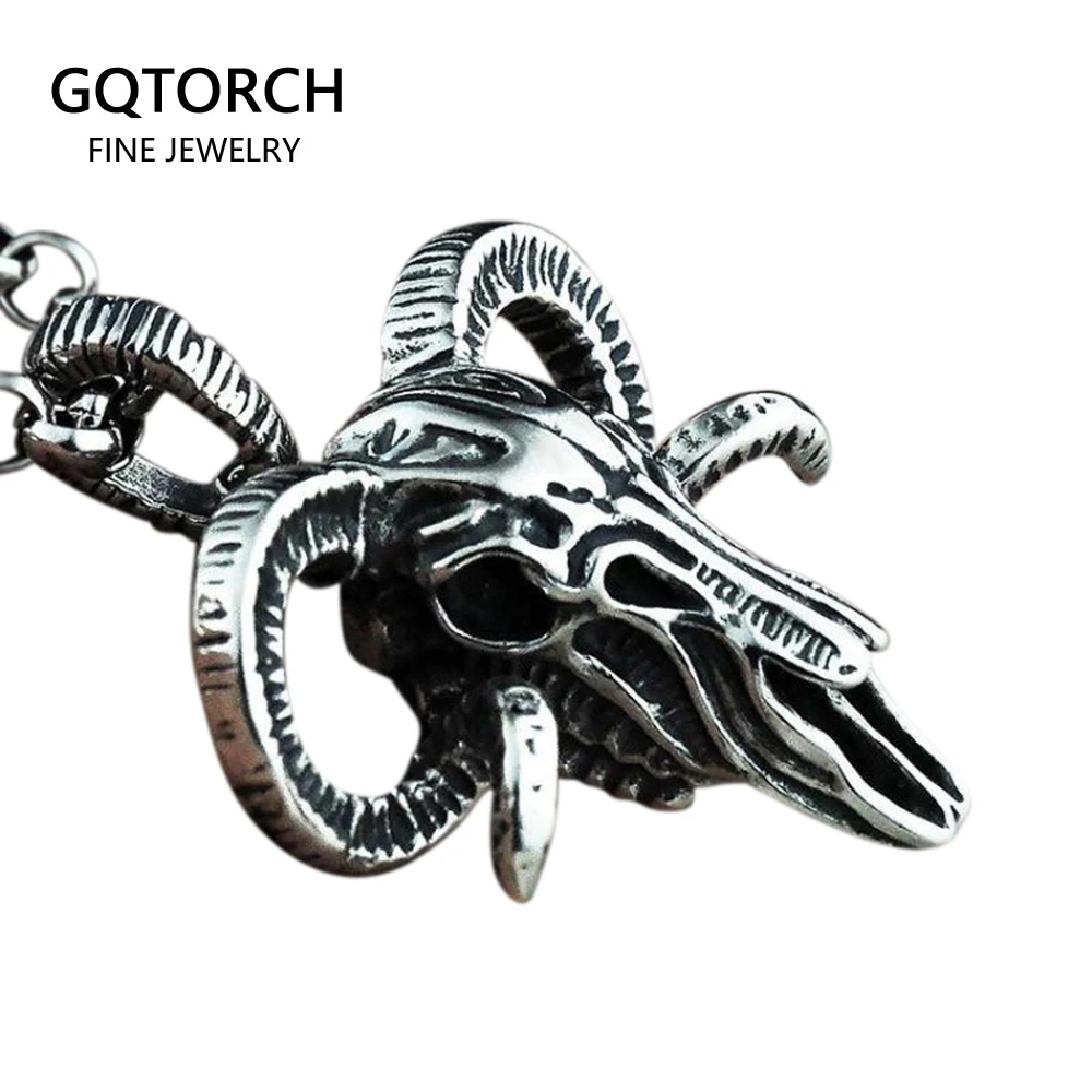 925 пробы Серебряный винтажный кулон с козой для мужчин ретро античный панк стиль