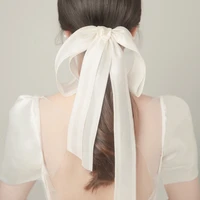 white bow hair clips ornament wedding bride accessories clip bridal headwear headbands head jewelry tiara for women