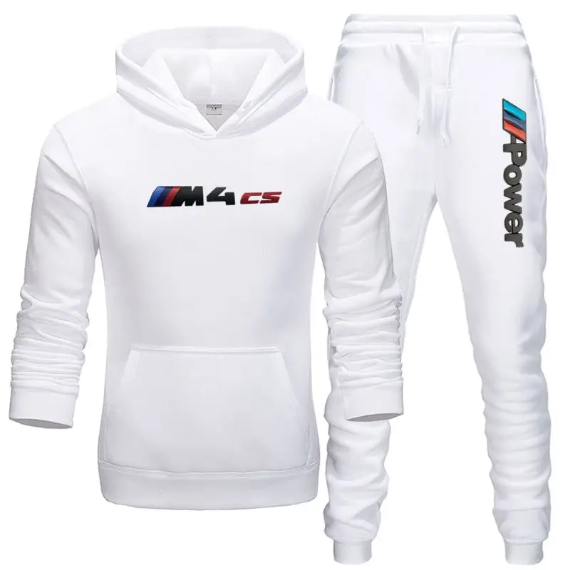 

2021 Men's BMW M4CS Sweatshirt Suit Casual Loose Sports Menswear Autumn/Winter Hoodie + Power Pants fashion Comfortable