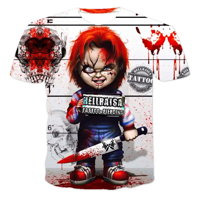 

Horror Movie Summer 3D Printing Men'S/Women'S Hip Hop Streetwear T-Shirt Oversized T-Shirt Street Casual Clothes Men'S Top