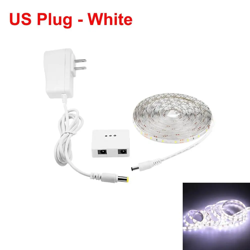 US Plug White Затемняемый ручной развертки датчик движения свет 12 В светодиодный ночник, для дома ночник для гардероба прикроватный шкаф освещение для ванной комнаты - Испускаемый цвет: US Plug White