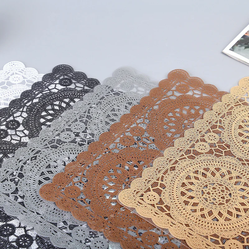 

PVC Lace Flower Water Oil Resistant Non-slip Kitchen Placemat Coaster Insulation Pad Dish Coffee Cup Table Mat Home Decor 51116