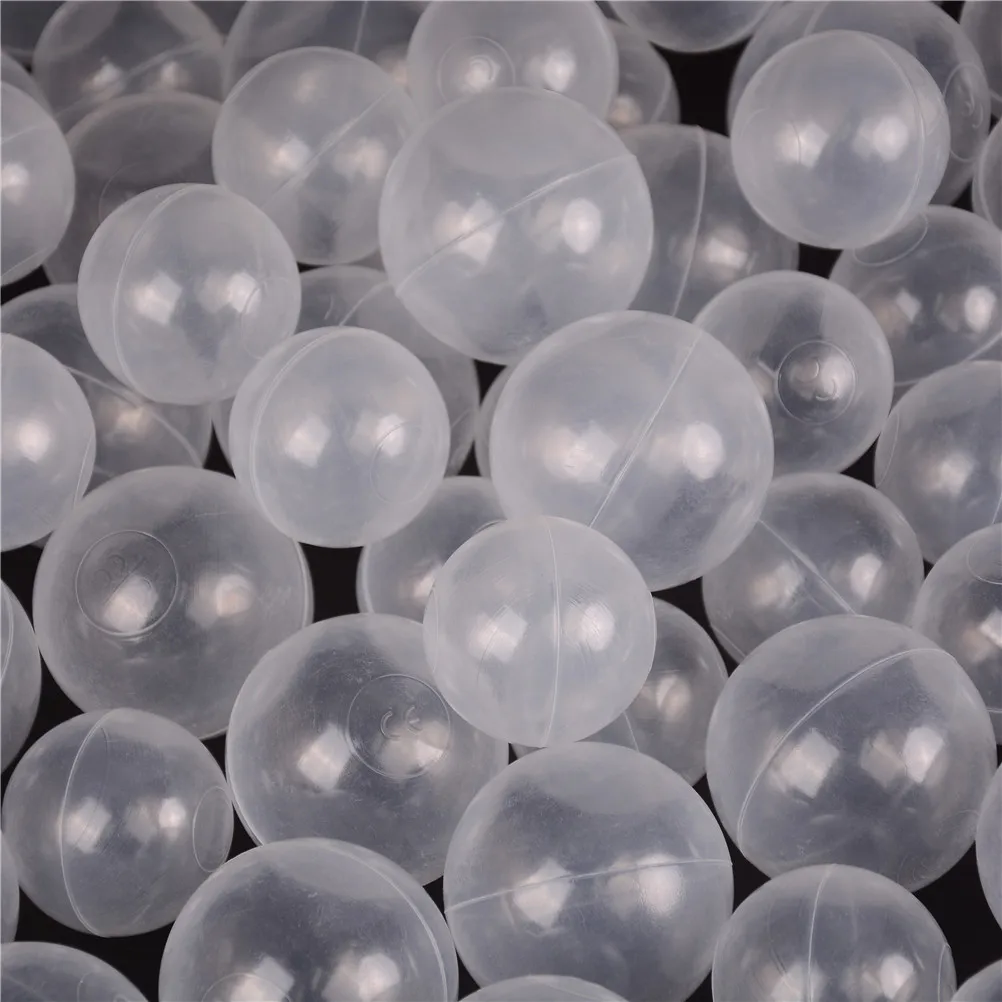 

50pcs/lot Pool Ocean Balls Funny Toys Anti-Stress Baby Safety Transparent White Plastic Air Balls Sports Play Pit Balls