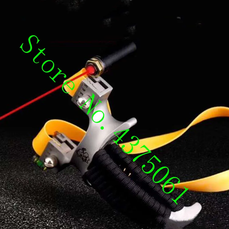 

Laser aiming slingshot stainless steel slingshot with flat rubber band high precision shooting outdoor hunting slingshot shootin