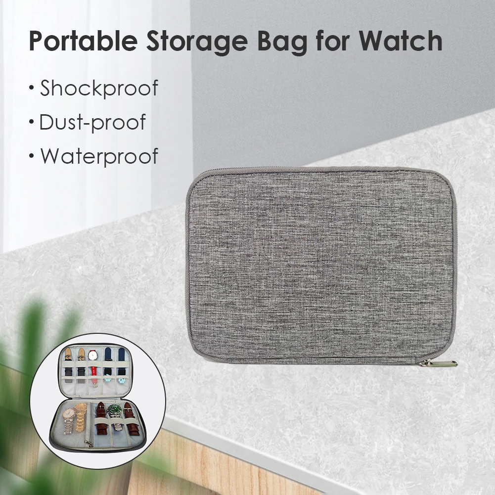 

Портативный органайзер для часов, ремешок для часов, сумка для хранения, держатель для путешествий, устойчивый к царапинам ремешок, чехол дл...