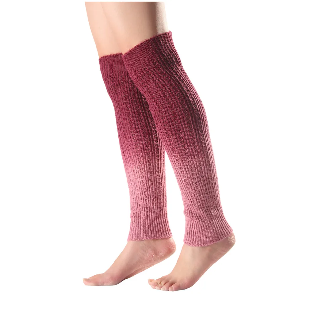 Женские высокие теплые гольфы зимние разноцветные шерстяные носки Длинные Гетры