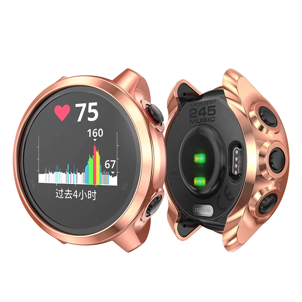 Ультратонкий гальванический прозрачный чехол из ТПУ для Garmin Forerunner 245 245M Смарт-часы аксессуары защитный чехол#918