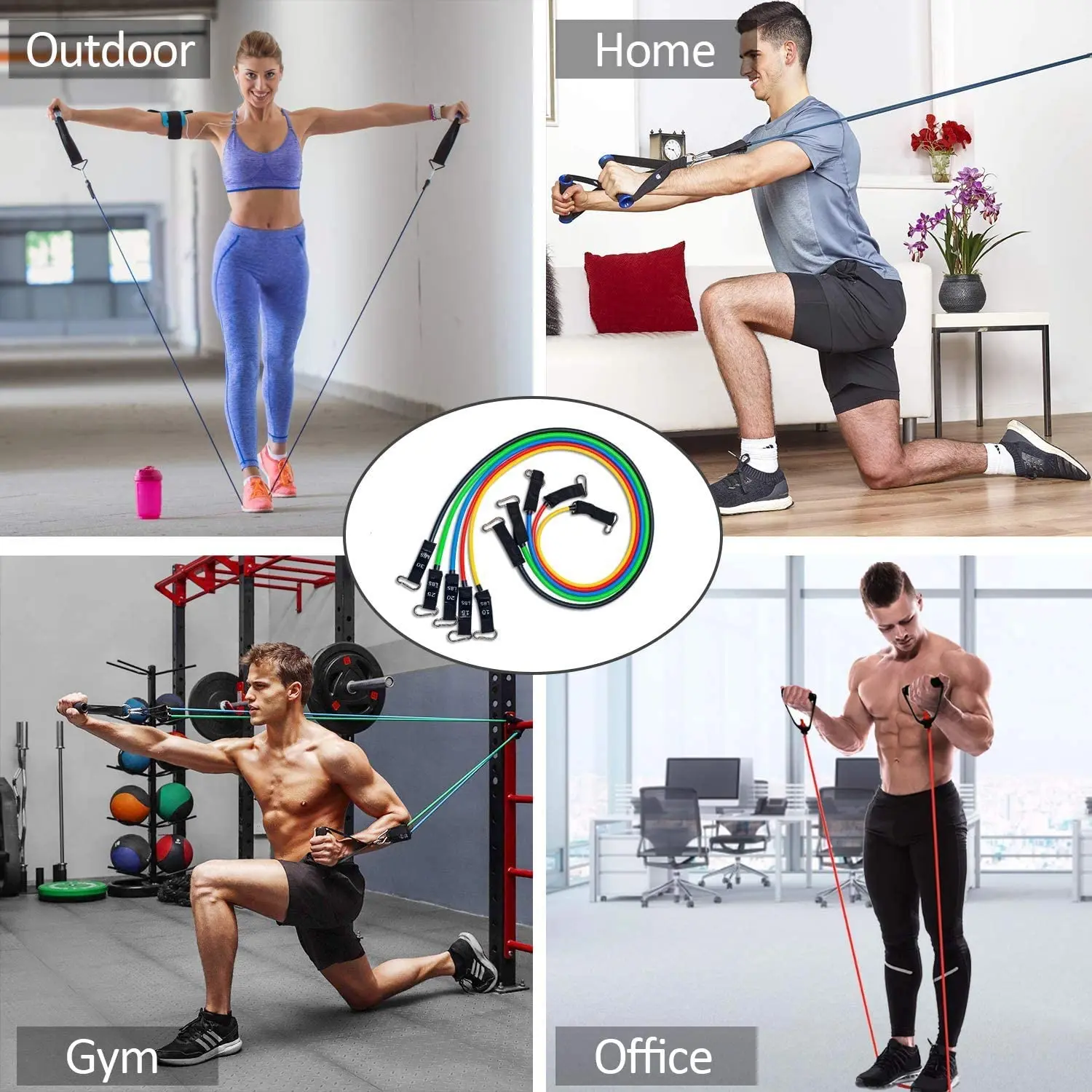 

11pcs/set Pull Rope Fitness Exercises Resistance Bands Latex Tubes Pedal Excerciser Body Training Workout Yoga Elastic Pull Rope