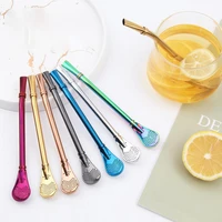 drinking straw spoon yerba mate tea filter stainless steel bombilla gourd reusable bar accessory for kitchen