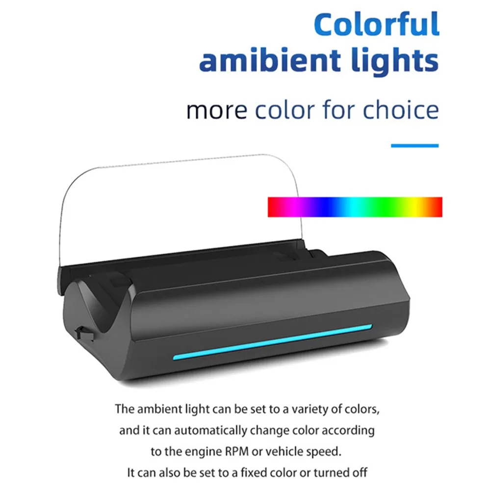 

HUD Head-Up Display Speed OBD Car Display Color Changing Electric Folding Mirror Universal Display Projection