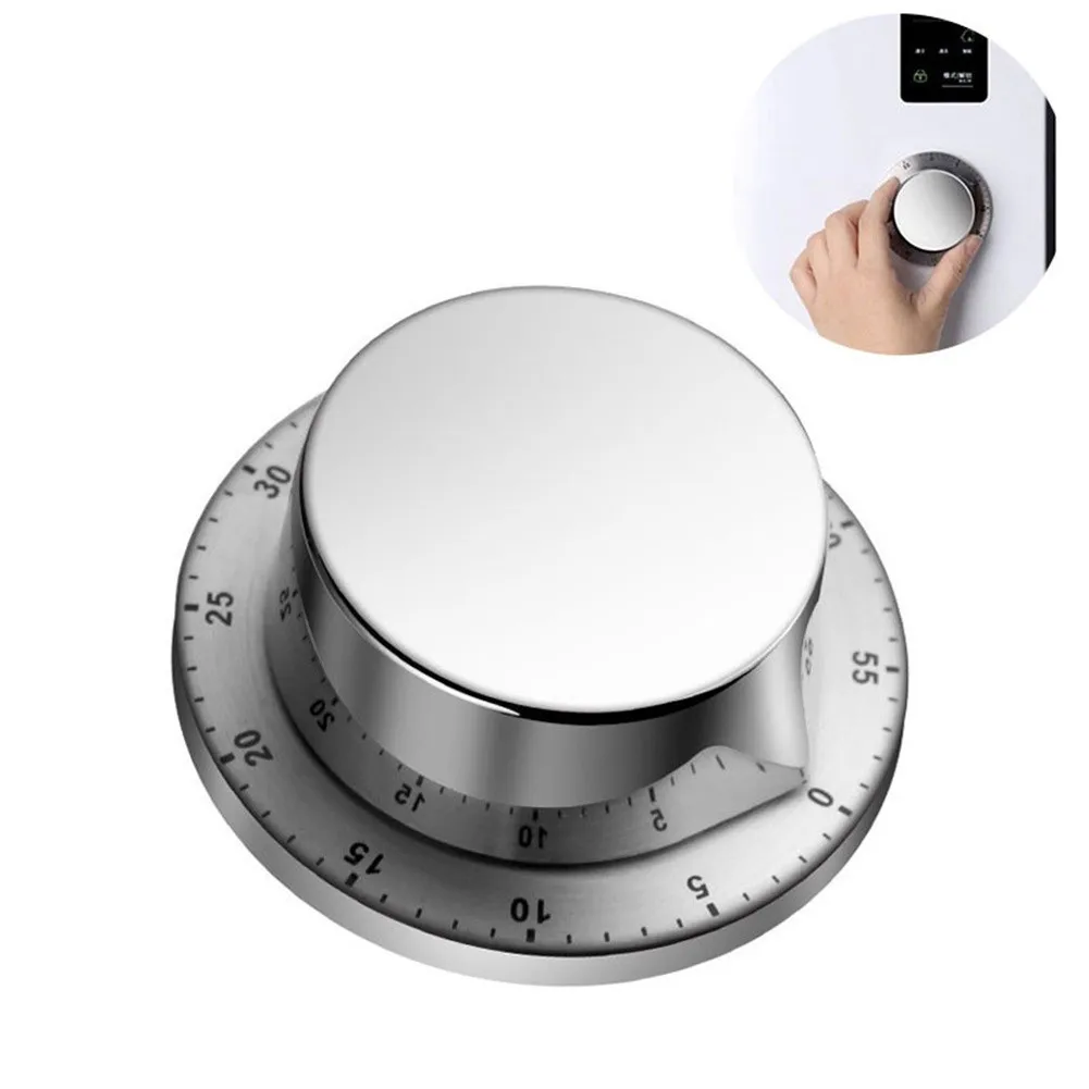 

Stainless Steel Kitchen Timer Magnetic Cooking Timer Alarm Clock Mechanical Countdown Reminder Cooking Tools Kitchen Accessories