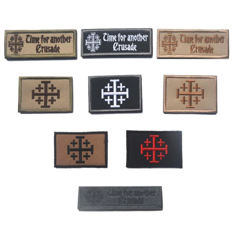 

Hook Embroidery Patch Jerusalem Knights Crusader War Tactics Morale Backpack Costume Embroidery Embroidery Badge Application