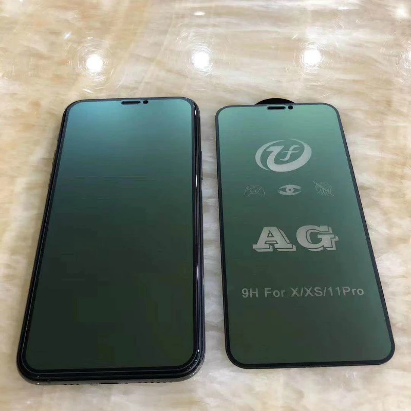 Полночно Зеленое матовое закаленное стекло для iPhone 11 12 Pro Max Mini антибликовое