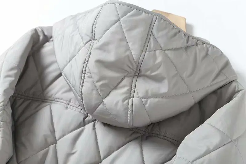 WYWMY Long Jacket Coats Women Parkas Winter Elegant Cotton Vintage Rhombus Pattern Solid Oversized Jacket Warm Plaid Coat Female