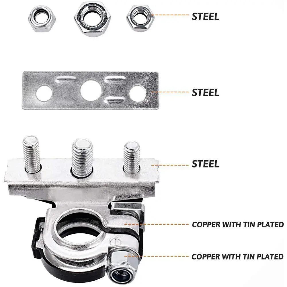 

Pure Copper Is Used For Car Coloring, Car Battery Connector, Battery Head, Battery Connection Clip, 1 Drag, 3 Modified Terminals