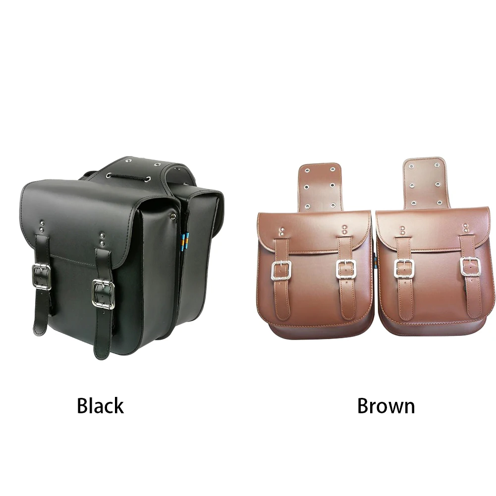 

2pcs Motorcycle Saddle Bag Organizer Multifunction Waterproof Cycling Tool Travel PU Leather Universal Rear Seat Large Capacity