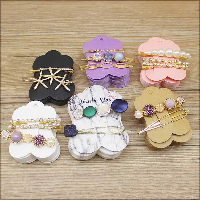 50 шт. новейшая Милая фиолетовая розовая Крафтовая упаковка для ювелирных изделий