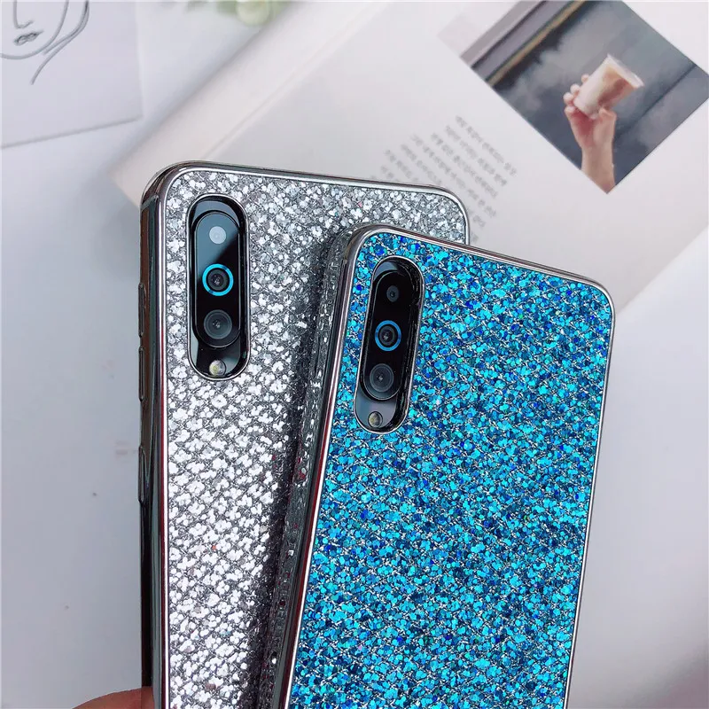 Мягкий пластиковый чехол с блестками чехол для samsung Galaxy A30 A50 A70 S10E S10 S9 S8 плюс S7 край A3 A5 J3 J4 J5 J6 J7 A6 A8 плюс A7 крышка