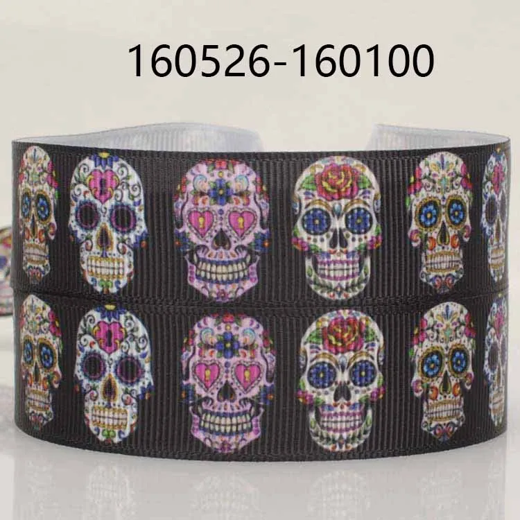 random delivery 1&quotand 7/8&quot 5/10/20 yards skull head ribbon printed grosgrain big promotion | Дом и сад