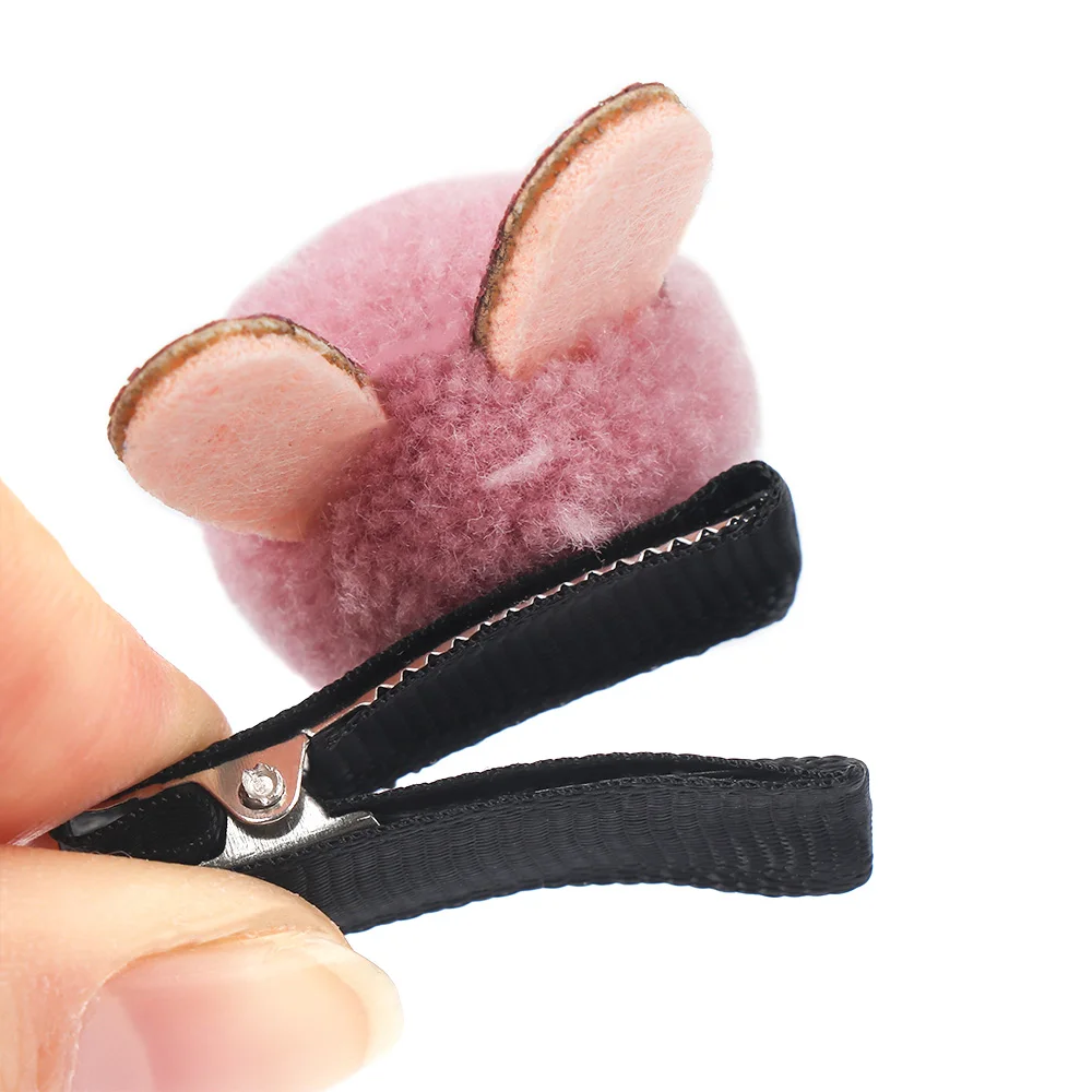 Милые заколки для волос в форме кроличьих ушей девочек детские с шерстяным