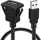 Удлинительный кабель с квадратным одним портом USB 3,0 для крепления на панели с пряжкой для автомобилей, грузовиков, лодок, мотоциклов, приборной панели 3 фута