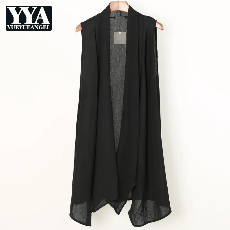 Жилет мужской в стиле панк безрукавка кардиган верхняя одежда уличная мода