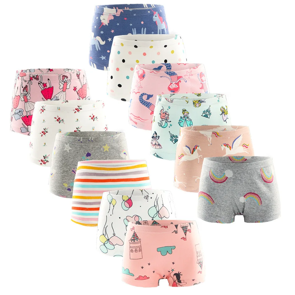 3pcs Per Pack Girls Boxer Briefs Little Girls Teens Cartoon Cotton Panties Kids Safety Pants Underwear Children underpants