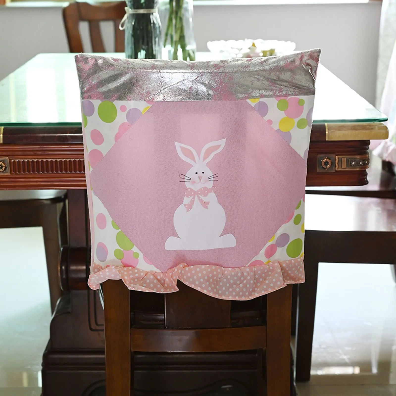 

Easter Chair Covers Rabbit Chair Back Covers Chair Protector Cover Slipcover