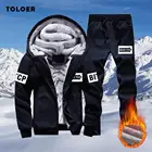 Мужской зимний комплект из куртки и штанов, с хлопковой подкладкой, повседневный спортивный костюм из двух предметов, 2020