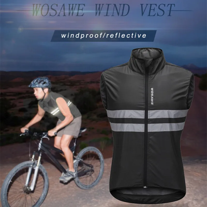 Светоотражающий Жилет WOSAWE для безопасности мужчин легкий велосипедный жилет с