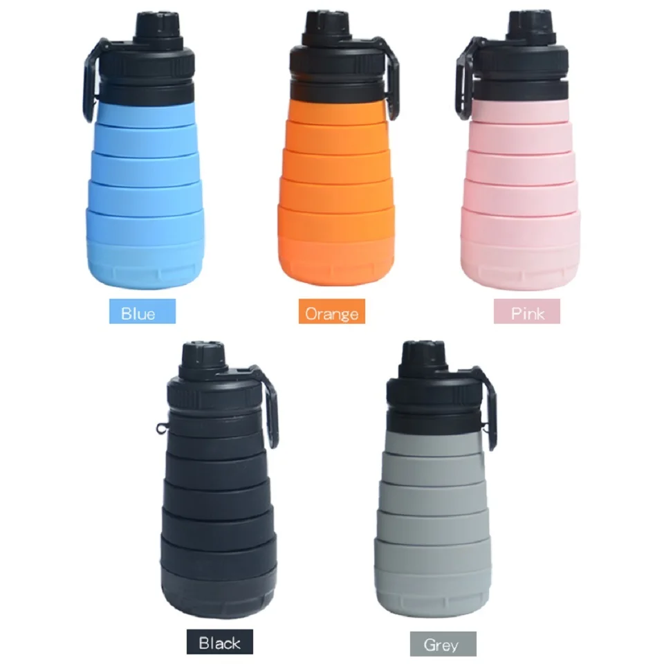750 мл Складная Силиконовая бутылка для воды складная с ежедневной коробкой