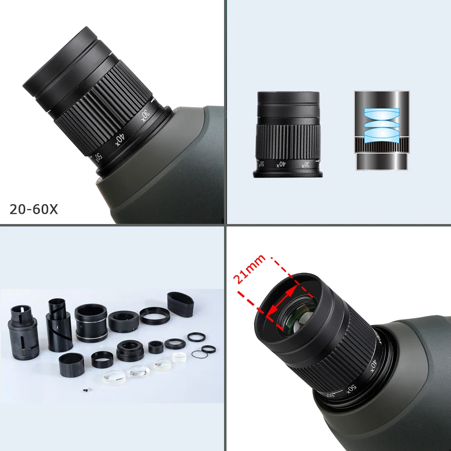 SVBONY-SV411 20-60X80 двойной фокус Зрительная труба профессиональный телескоп с штативом
