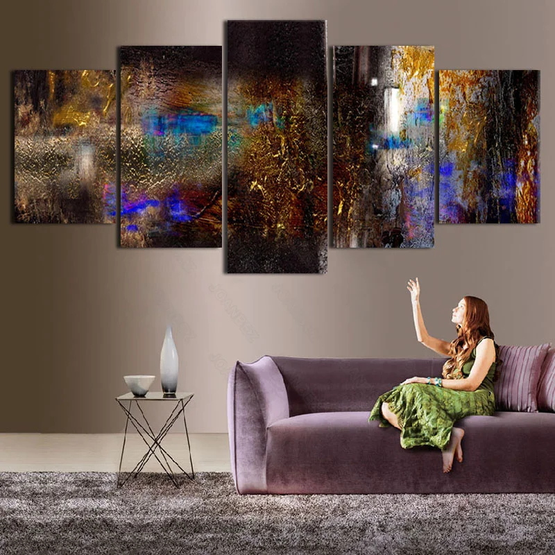 

European Style Canvas Painting Creative Preservation Film Yellow Purple Glass Window Artistic Conception Design Background