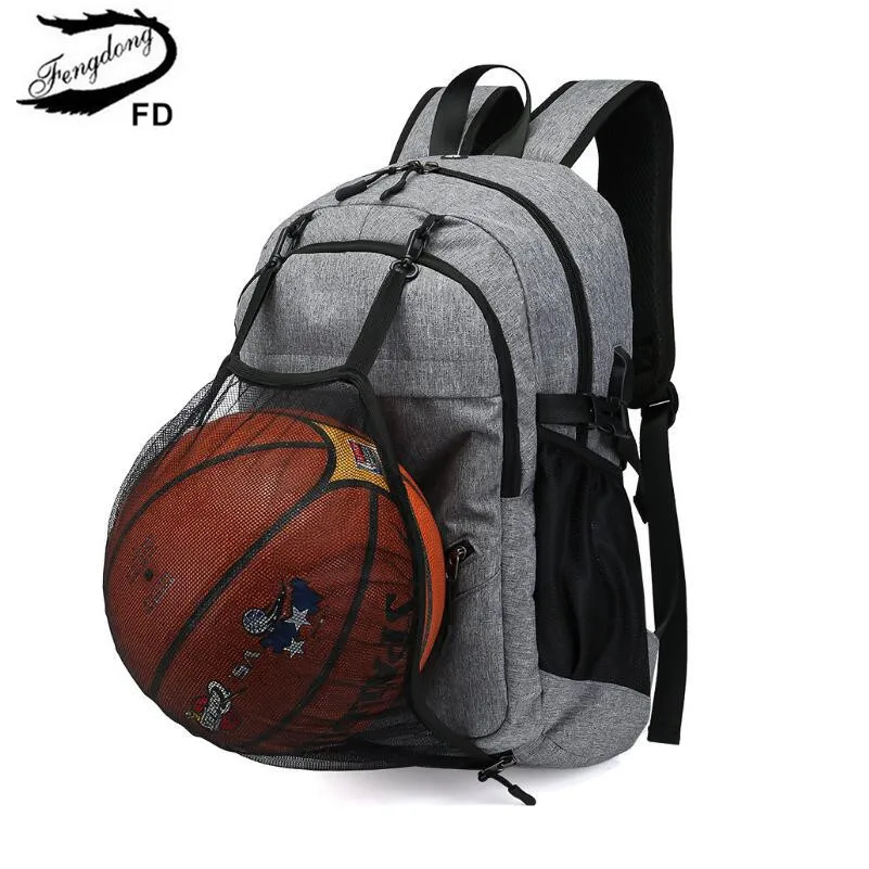Мужской Водонепроницаемый Школьный рюкзак FengDong, Черный дорожный рюкзак с usb-разъемом для ноутбука, школьные ранцы для мальчиков, 2019