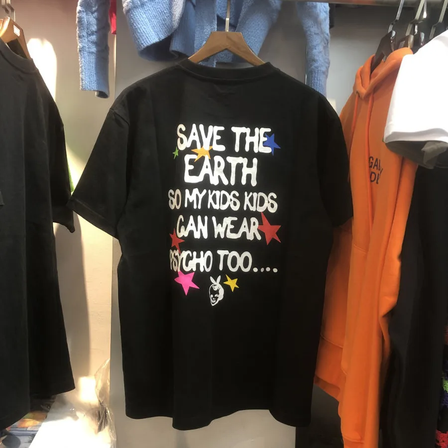 2021ss Earth Digital Printed T Shirts Men Women Tees Environment Protection Sentence Short Sleeve men clothing