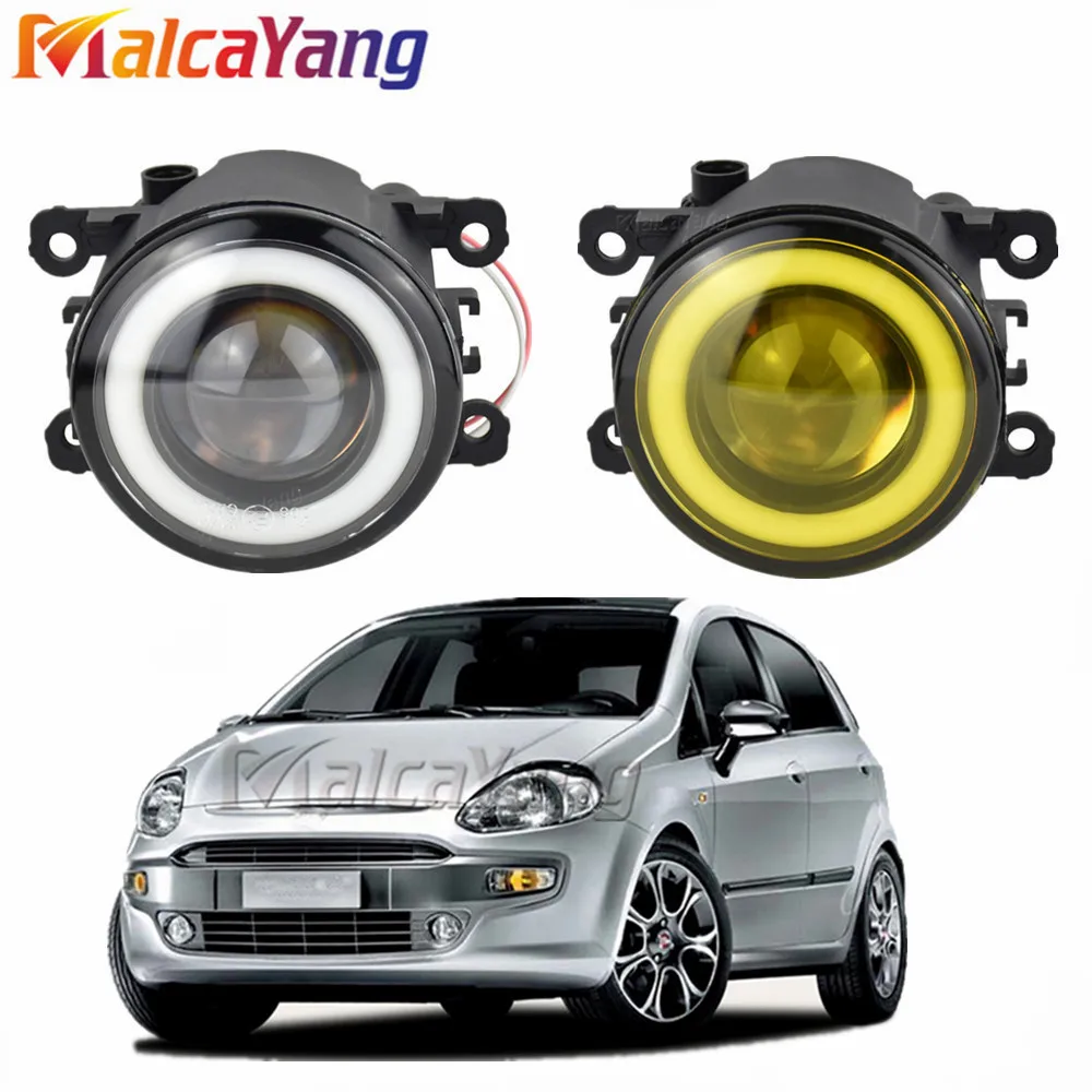 Новые светодиодсветодиодный Противотуманные фары с линзой Angel Eyes для Fiat Punto Evo 2010