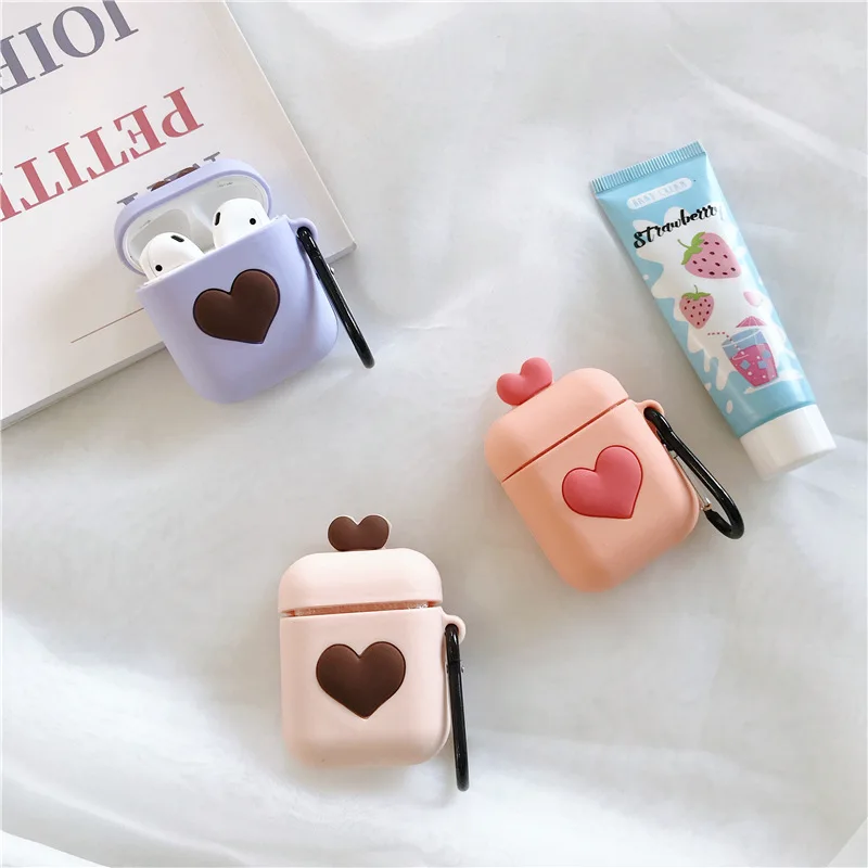 Мультяшный мини-чехол для AirPods чехол Apple Airpods 1 2 силиконовый защитный наушников